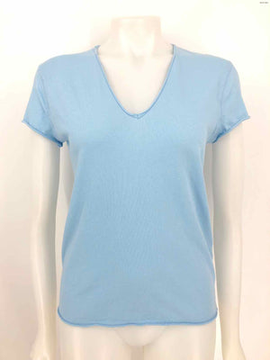 ZADIG & VOLTAIRE Lt Blue Lace Trim Short Sleeves Size SMALL (S) Top