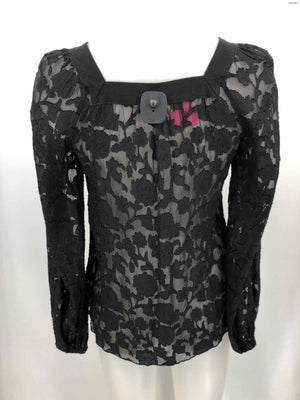 GOLD HAWK Black Silk Blend Longsleeve Size X-SMALL Top