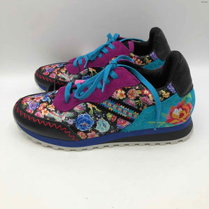 JOHNNY WAS Black Multi Floral Shoe Size 41 US: 10 Shoes