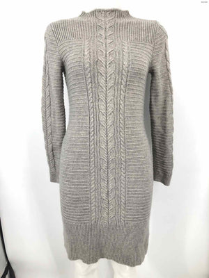 PAUL COSTELLOE Gray Wool Blend Textured Mock Neck Size SMALL (S) Dress