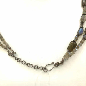 SUNDANCE JEWELRY COMPANY Sterling Silver Labradorite Beaded 2 Strand ss Necklace