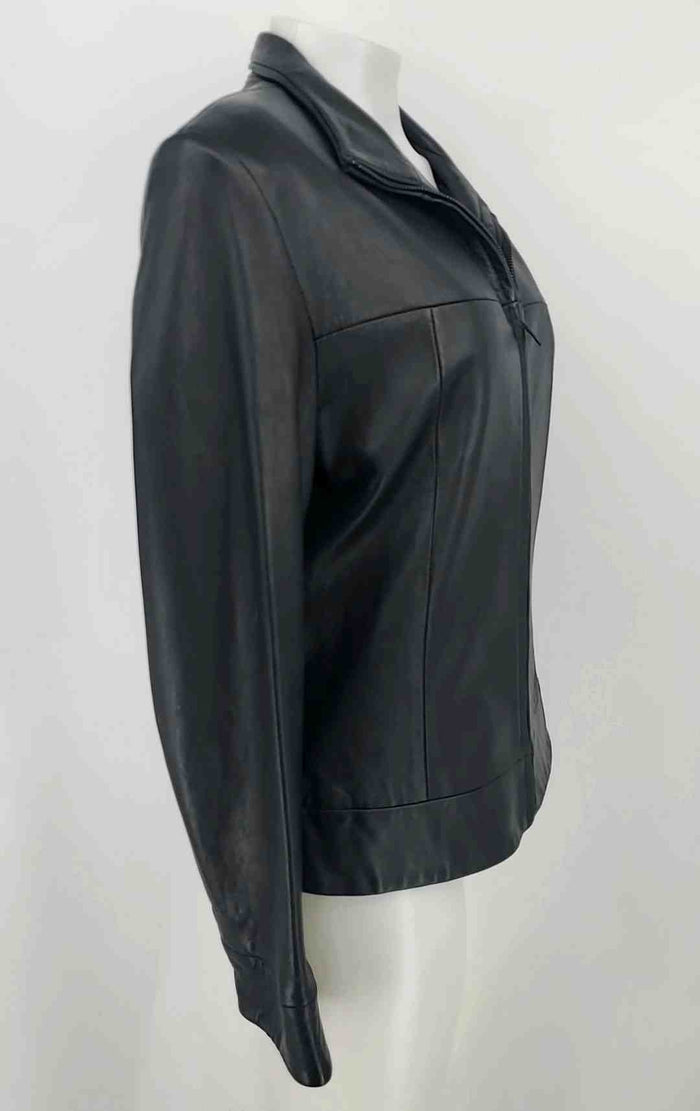 MARC NY Black Leather Zip Front Women Size X-LARGE Jacket