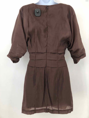 SOVERE Brown Ruched Short Sleeves Size SMALL (S) Dress