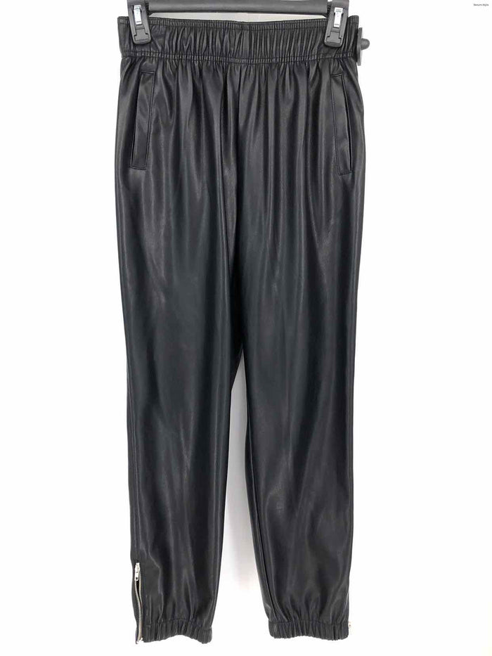 AVEC LES FILLES Black Faux Leather Jogger Size X-SMALL Pants