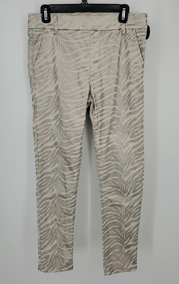 FLOG Cream Silver Zebra Print Size 28 (S) Pants