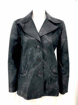 BOMB BOOGIE Black Leather Textured 3 Button Women Size LARGE  (L) Jacket