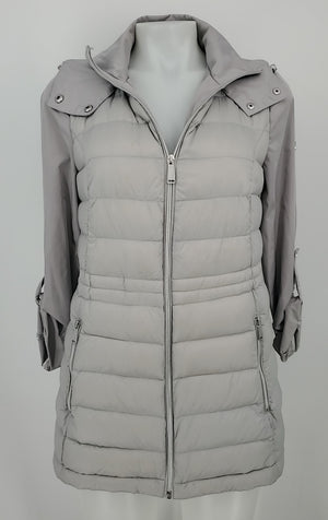 BCBG Gray Puffer Zip Front Women Size SMALL (S) Jacket