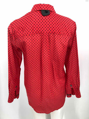 EQUIPMENT Red Black Cotton & Silk Star Shirt Size X-SMALL Top