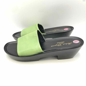 ROBERT CLERGERIE Lime Green Black Leather Made in Italy Sandal Shoe Size 9 Shoes