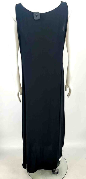 EILEEN FISHER Black Silk Tank Long Size LARGE  (L) Dress