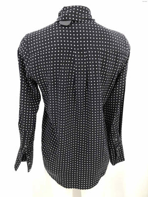 EQUIPMENT Black White Silk Dot w/tie Size LARGE  (L) Top