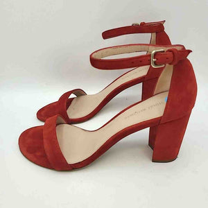 STUART WEITZMAN Red Suede Leather 3" Chunky Heel Shoe Size 6 Shoes