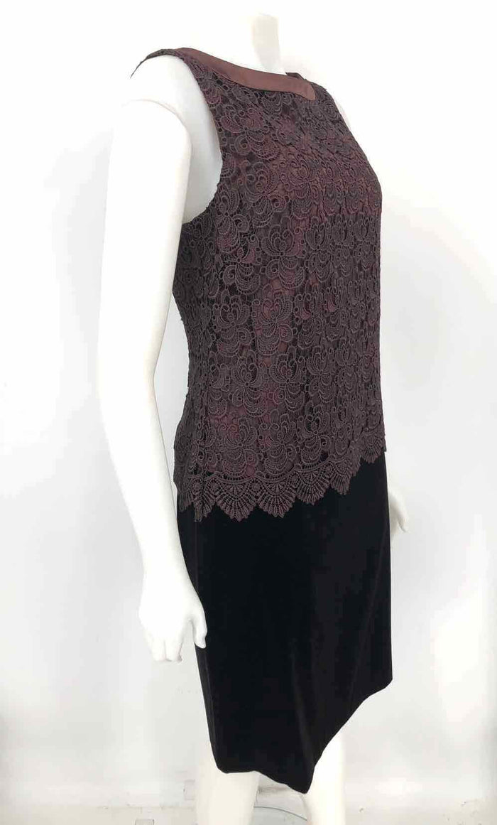 MILLY Chocolate Lace Velvet Top & Skirt Size 8  (M) Skirt Set