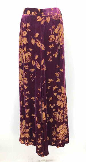 JADE by Johnny Was Purple Tan Multicolor Velvet Burn-Out Top & Pants Pants Set