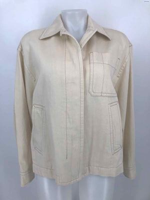 VINCE Beige Cotton Blend Women Size MEDIUM (M) Jacket