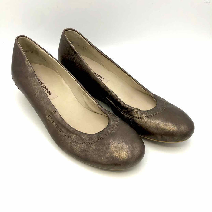 PAUL GREEN Taupe Metallic Wedge Slip on 2" Wedge Shoe Size 5-1/2 Shoes