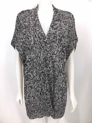 EILEEN FISHER Black White Crochet Wrap Size X-LARGE Sweater