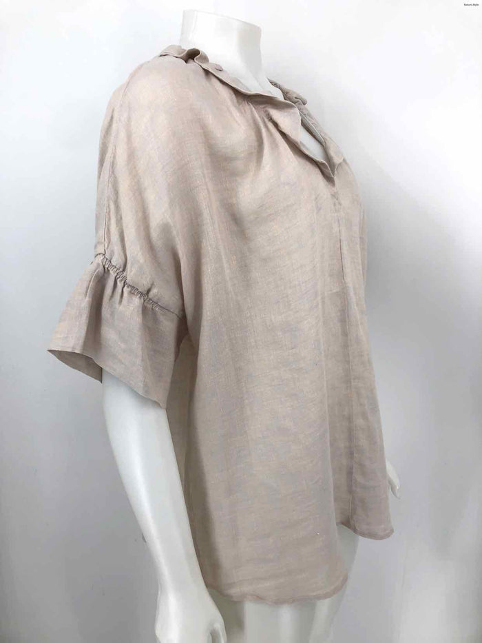 FINLEY Beige Linen USA Made! Pullover Size X-LARGE Top