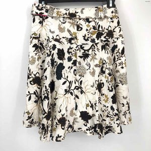 A.L.C. White & Black Green Multi Floral Print Short Size 2  (XS) Skirt