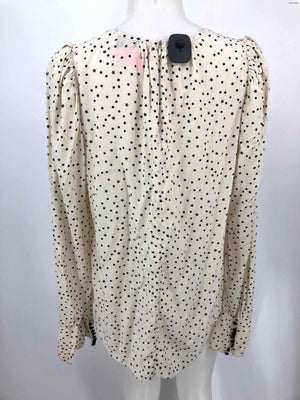 ESSENTIEL Off White Black Dot Print Longsleeve Size 40 (MED) Top