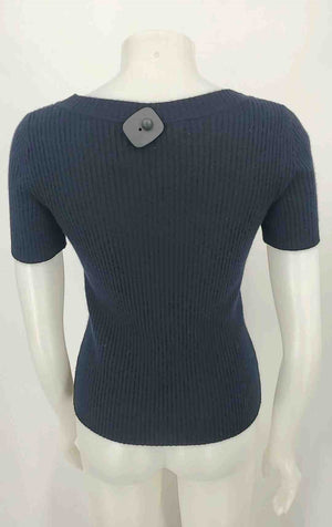 ST. JOHN Black Knit Crop Short Sleeves Size 6  (S) Sweater