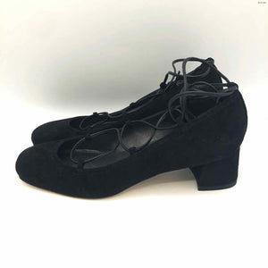 STUART WEITZMAN Black Suede Made in Spain Chunky Heel Shoe Size 6-1/2 Shoes