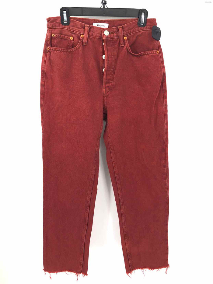 RE/DONE Brick Red Denim Made in Mexico Button Fly Size 28 (S) Pants