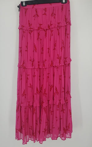 BA&SH Fuchsia Red Floral Maxi Length Size 4  (S) Skirt