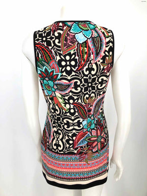 JOSEPH RIBKOFF Black & Blue Pink Multi Print Top & Wrap Size 10  (M) Top Set