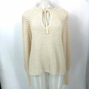 ULLA JOHNSON Beige Alpaca Blend Textured Puff Sleeves Size X-LARGE Sweater