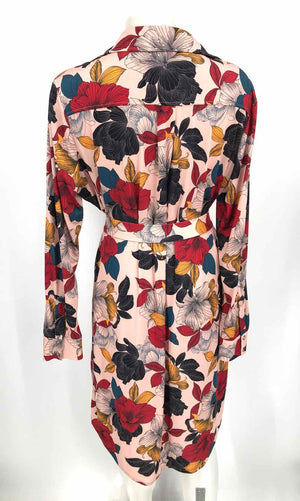 ANATOMIE Lt Pink Red Multi Made in Italy Floral w/belt Size X-LARGE Dress