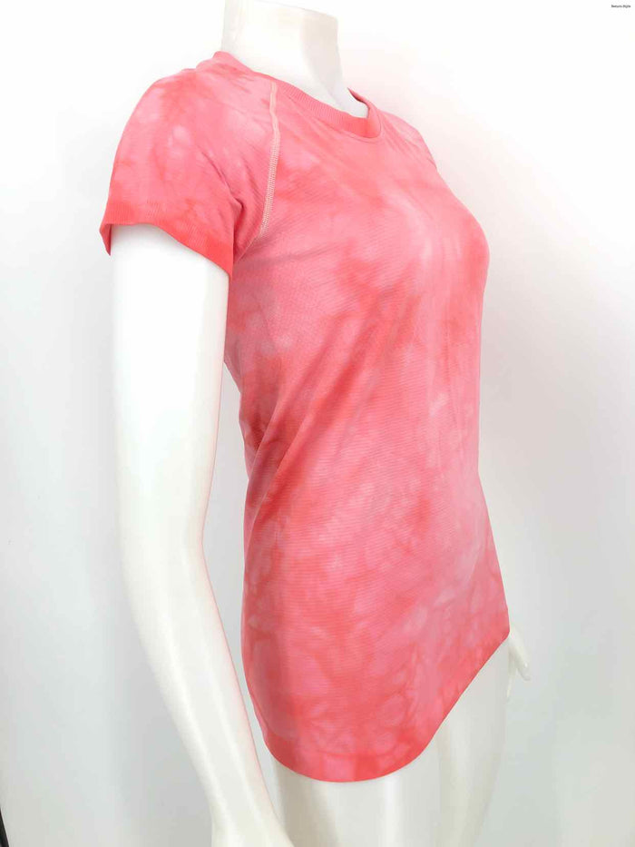 LULULEMON Pink Tie Dyed Short Sleeves Size 10  (M) Activewear Top