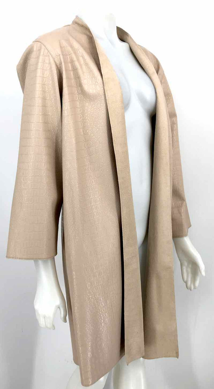 MARC NY Beige Faux Leather Embossed Longsleeve Women Size MEDIUM (M) Jacket