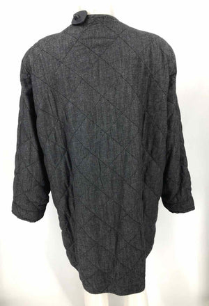 EILEEN FISHER Gray Quilted Snap Up Women Size Petite (S) Jacket