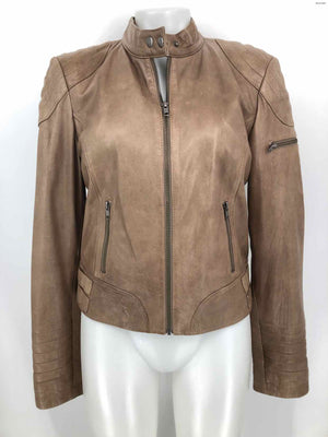 TROUVE Taupe Leather Zip Front Women Size MEDIUM (M) Jacket