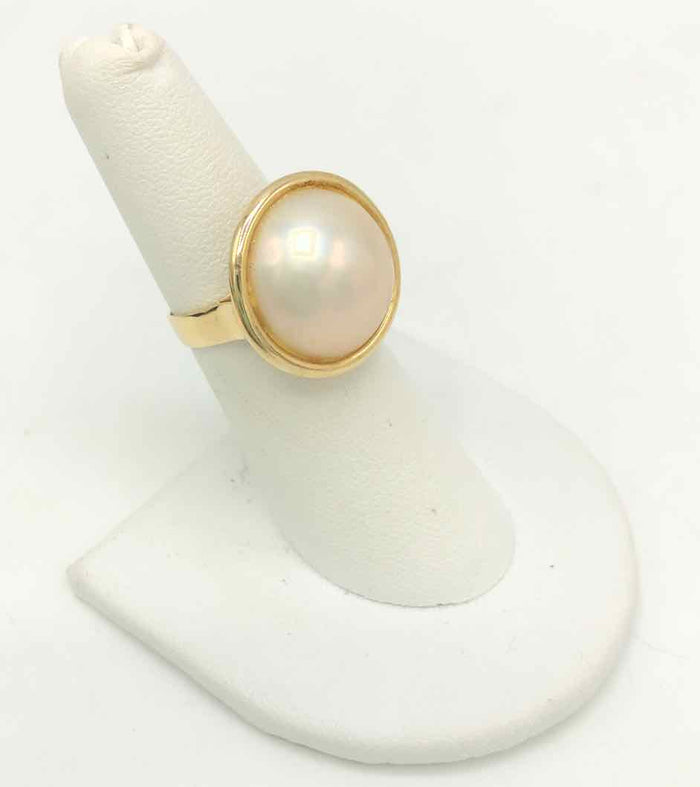 White 14K Gold Pearl 14k-Ring Sz 6