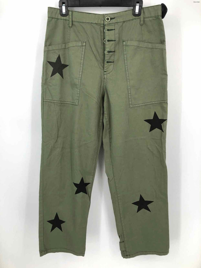 PISTOLA Green Black Star Wide Leg Size 30   (M) Jeans