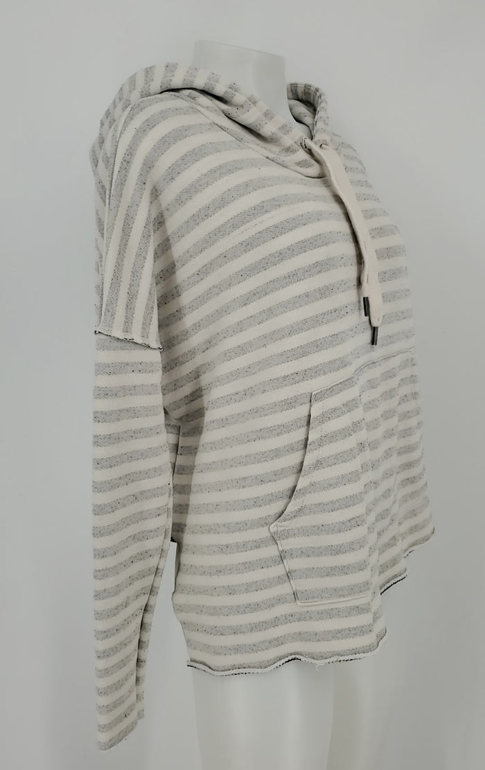 NSF Gray Striped Hoodie Size SMALL (S) Top