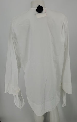 WORN White Cotton Sheer High-Low Size M/L   (L) Top