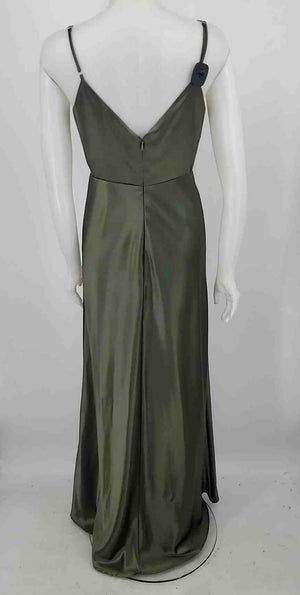 BIRDY GREY Green Satin Spaghetti strap Long Size SMALL (S) Dress