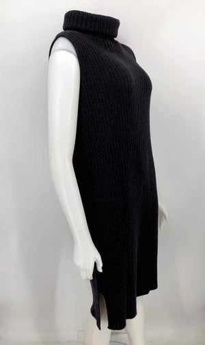 NICOLE FARHI Gray Wood Ribbed Dress & Cardigan Size LARGE  (L) Dress Set