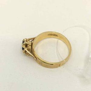 Blue 14k Gold 18k Ring Sz 7