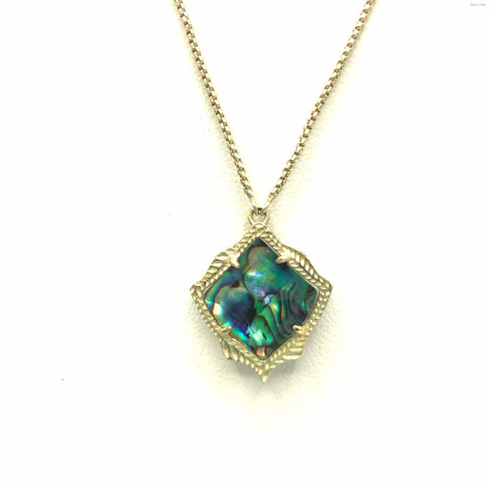 KENDRA SCOTT Goldtone Blue Multi Abalone Pre Loved Adjustable 29" Necklace