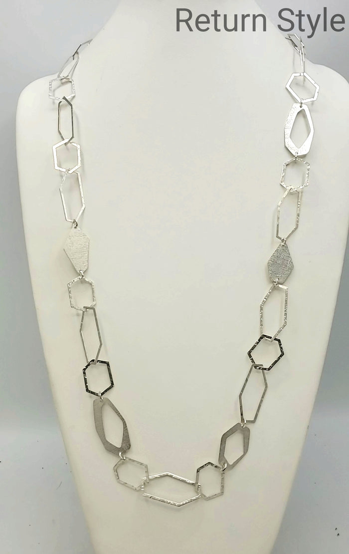 SILPADA Sterling Silver Geometric Links ss Necklace