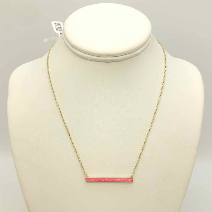 KENDRA SCOTT Hot Pink Gold Bar Necklace