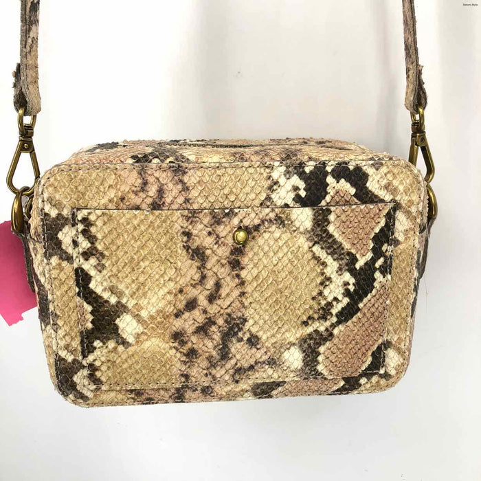 MADEWELL Cream Pink Pre Loved Snake print Crossbody Purse