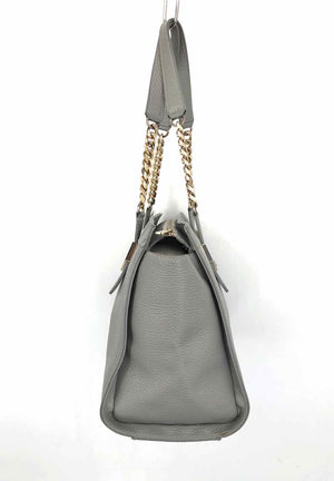 VERSACE Gray Gold Pebbled Leather Pre Loved Purse