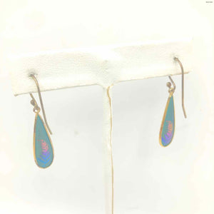 HOLLY YASHI Purple Green Chalcedony Pre Loved Reversible Kite Shape Earrings