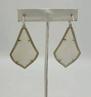 KENDRA SCOTT White Goldtone Pre Loved Earrings