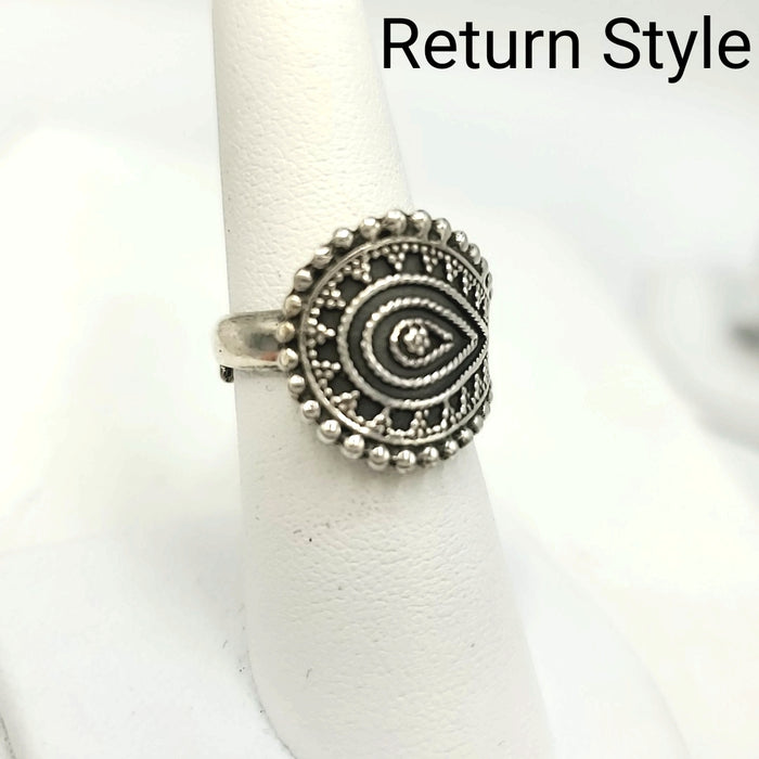 Sterling Silver Adjustable Textured SZ 7 Ring SS